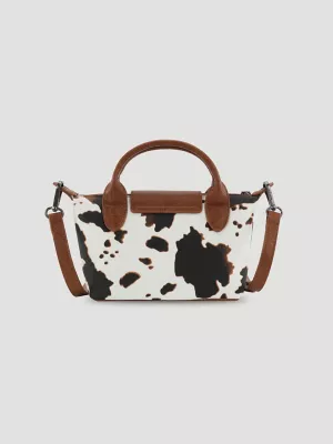 Cow Print Mini Cross Body:Brown:One Size