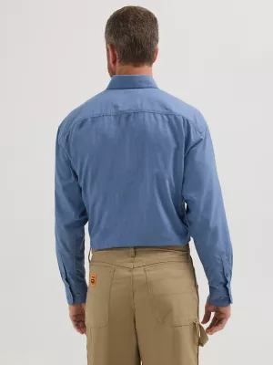 Wrangler® RIGGS Workwear® FR Flame Resistant Flap Pocket Solid Work Shirt in Light Blue