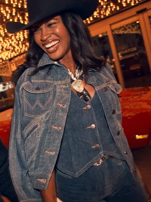 Women's Wrangler Airy Denim Jacket in Blue
