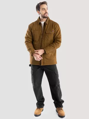 Men's Corduroy Collar Workwear Barn Coat in Brown Rubber