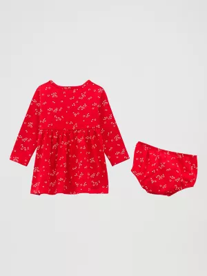 Little Girl's Knit Western Dress in Red