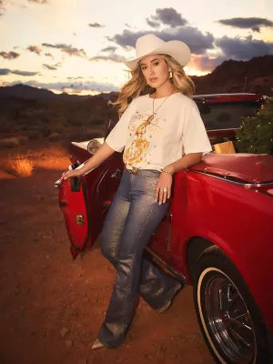 Wrangler x Lainey Wilson Glitter Flare Jean in Glitter