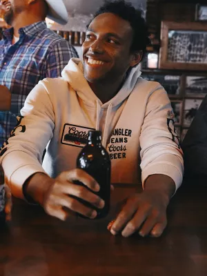 Wrangler x Coors Hoodie in Antique White