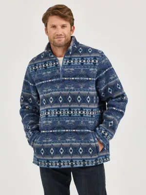 Men's Wrangler® Heavyweight Quarter-Zip Sherpa Pullover in Vintage Indigo