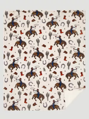 Wrangler Lounge Plush Sherpa Blanket:Cream:One Size