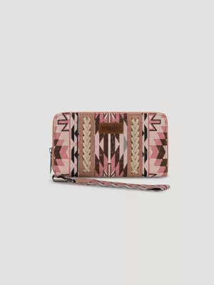 Southwestern Print Wristlet:Dark Pink:One Size: