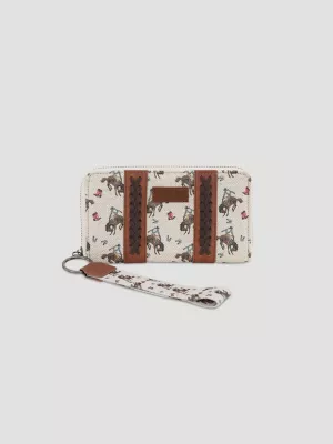 Rodeo Print Wristlet:Tan:One Size
