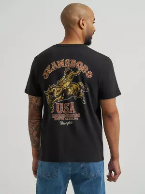 Mens Jeansboro USA T-Shirt:Washed Black:S