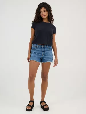 Women's Mid Rise Denim Short in Carolina Blue