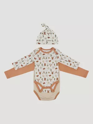 Wrangler Baby Bodysuits & Hat Set in New Sheriff in Town