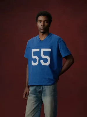 Wrangler x Cherry Football Jersey in Royal Blue