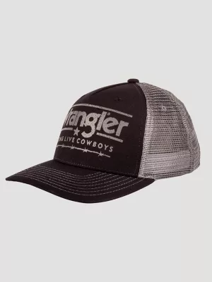 Wrangler Grit Trucker Baseball Cap:Black & Grey:One Size
