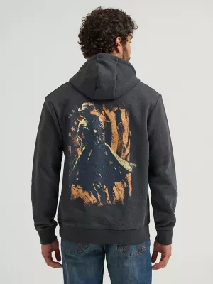 Men's Wrangler Cowboy Graphic Pullover Hoodie in Dark Cowboy