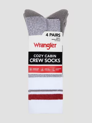 Mens Cabin Cushion Sock 4 Pack:Grey:One Size