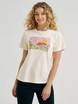 Women's Desert Graphic Tee in Antique White
