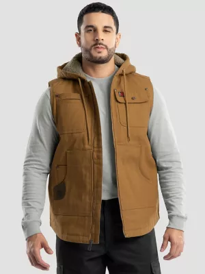 Men's RIGGS Workwear® Hooded Sherpa Lined Vest in Duck Brown