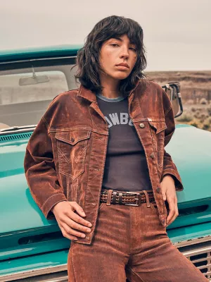 Women's Flocked Easy Fit Jacket in Cinnamon Chill