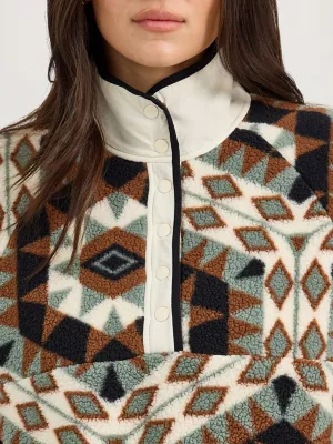 Women's Wrangler Retro® Half-Snap Sherpa Pullover in White