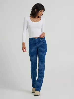 Women's Printed Wrancher Jean in Pin Star