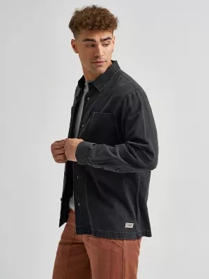 Men's Utility Overshirt in Black Wash