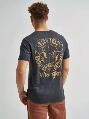 Men's Born Free Graphic T-Shirt in Jet Black