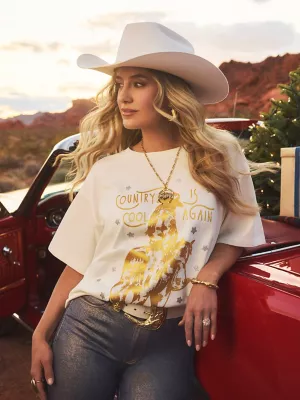Wrangler x Lainey Wilson Country Cool Oversized Tee in White