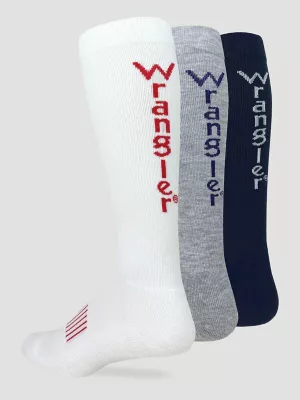 Mens Wrangler Americana Boot Socks 3 Pack:Americana:L