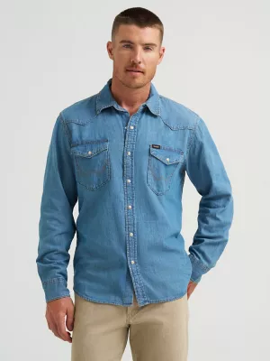 Men's Iconic Cowboy Wash Denim Shirt in Lake Wash