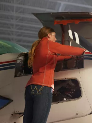 Women's Wrangler® Flame Resistant Long Sleeve Quarter-Zip Pullover in Hot Sauce