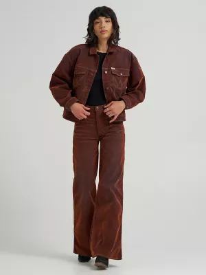 Women's Flocked Trousers in Cinnamon Chill