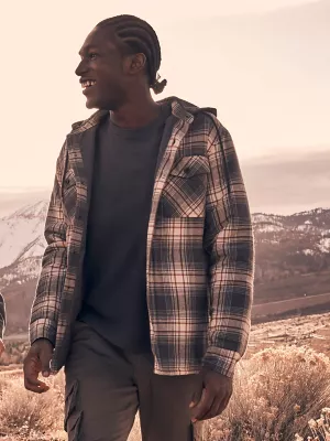 Men's Hooded Shirt Jacket in Frost Grey