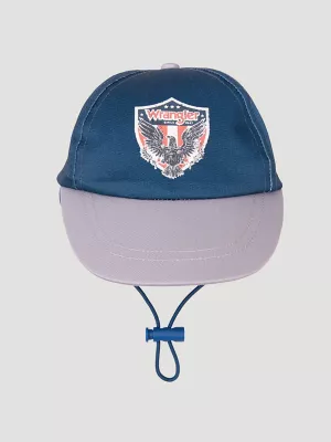 Eagle Logo Baseball Dog Cap:Navy:XS/S