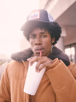 Stranger Things Bradley Trucker Hat:Navy:One Size