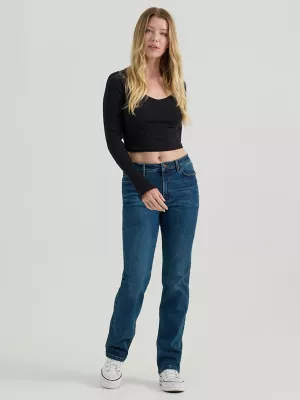 Women's Wrangler® High Rise True Straight Leg Jean in Ivy