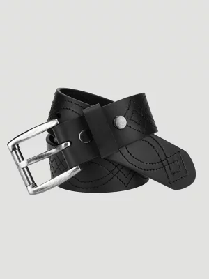 Mens Boot Stitch Belt:Black:38