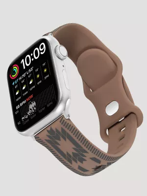 Silicone Southwestern Universal Watchband:Brown:One Size: