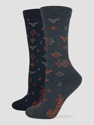 Womens Western Boot Sock:Charcoal/Black:M