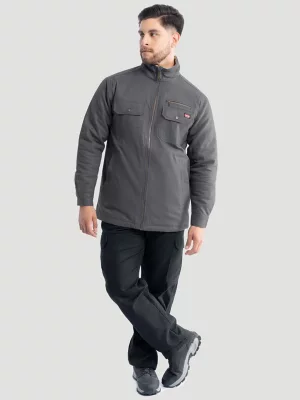 Men's Workwear Faux Shearling Lined Jacket in Grey
