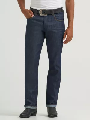 Wrangler Retro Slim Fit Straight Selvedge Stretch Jean in Raw Indigo