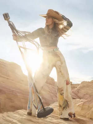 Wrangler x Lainey Wilson Horse Cheeky Wide Leg Jean in Wild Horses