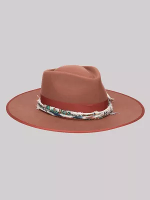 Womens Silk Ribbon Cowboy Hat:Light Brown:One Size