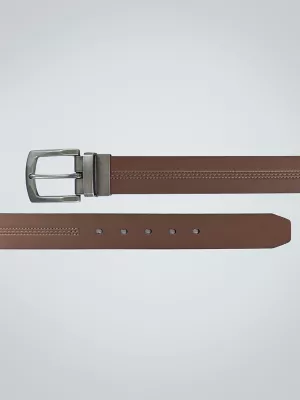 Men's Reversible Stitch Belt in Brown