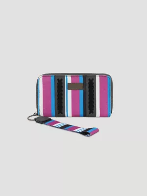 Brushpopper Stripe Mini Wristlet:Hot Pink:One Size