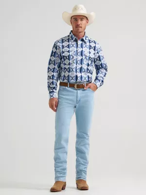 Men's Checotah® Long Sleeve Western Snap Printed Shirt in Blue Diamondback