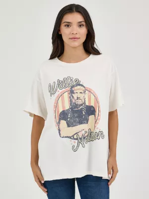 Women's Wrangler Retro® Willie Nelson Oversized Band Tee in Marshmallow
