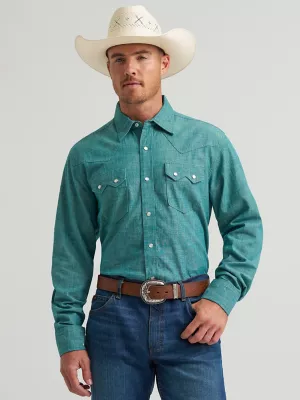 Men's Cody Johnson Two Pocket Western Snap Shirt in Teal