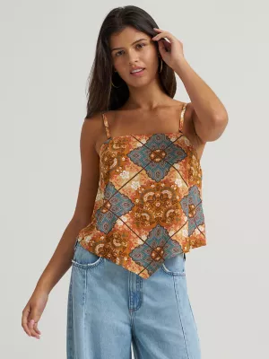 Women's Wrangler Bandana Spaghetti Tank in Brown