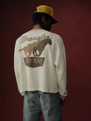 Wrangler x Cherry Thermal Tee in Beige