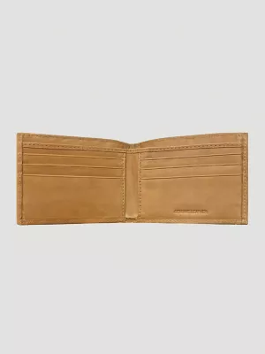 Canvas Southwest Print Leather Trim Bifold Wallet:Tan:One Size