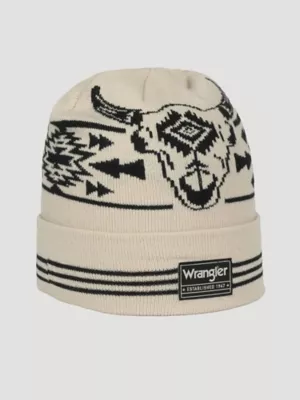 Steerhead Print Beanie:Tan:One Size